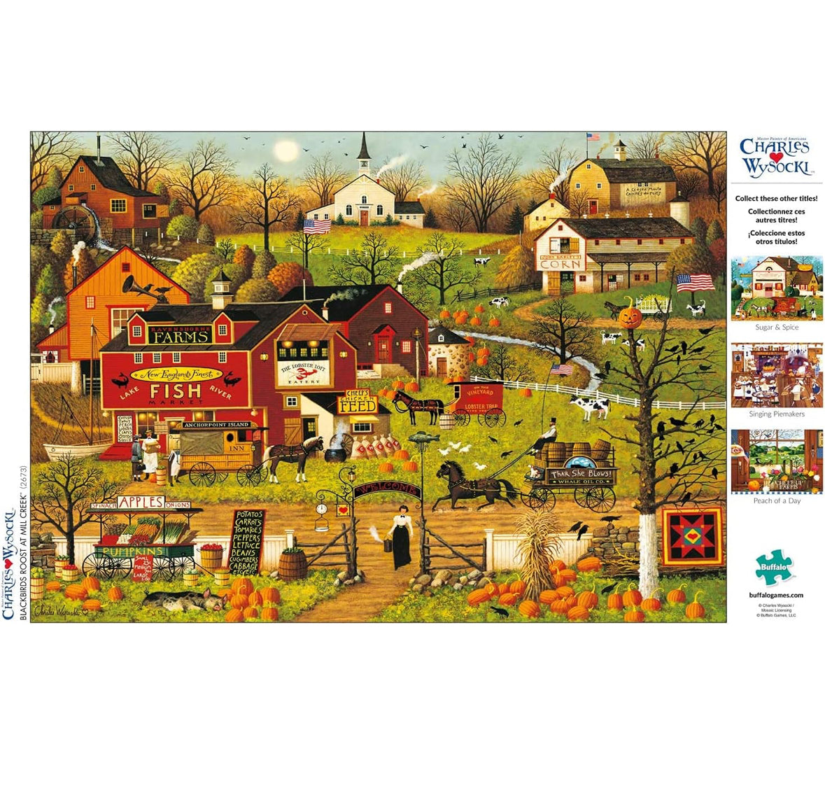 Charles Wysocki - Blackbirds Roost at Mill Creek: Rompecabezas de 300 piezas grandes- Buffalo Game