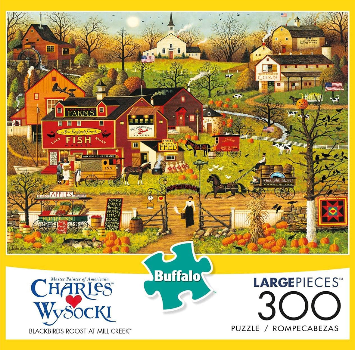Charles Wysocki - Blackbirds Roost at Mill Creek: Rompecabezas de 300 piezas grandes- Buffalo Game
