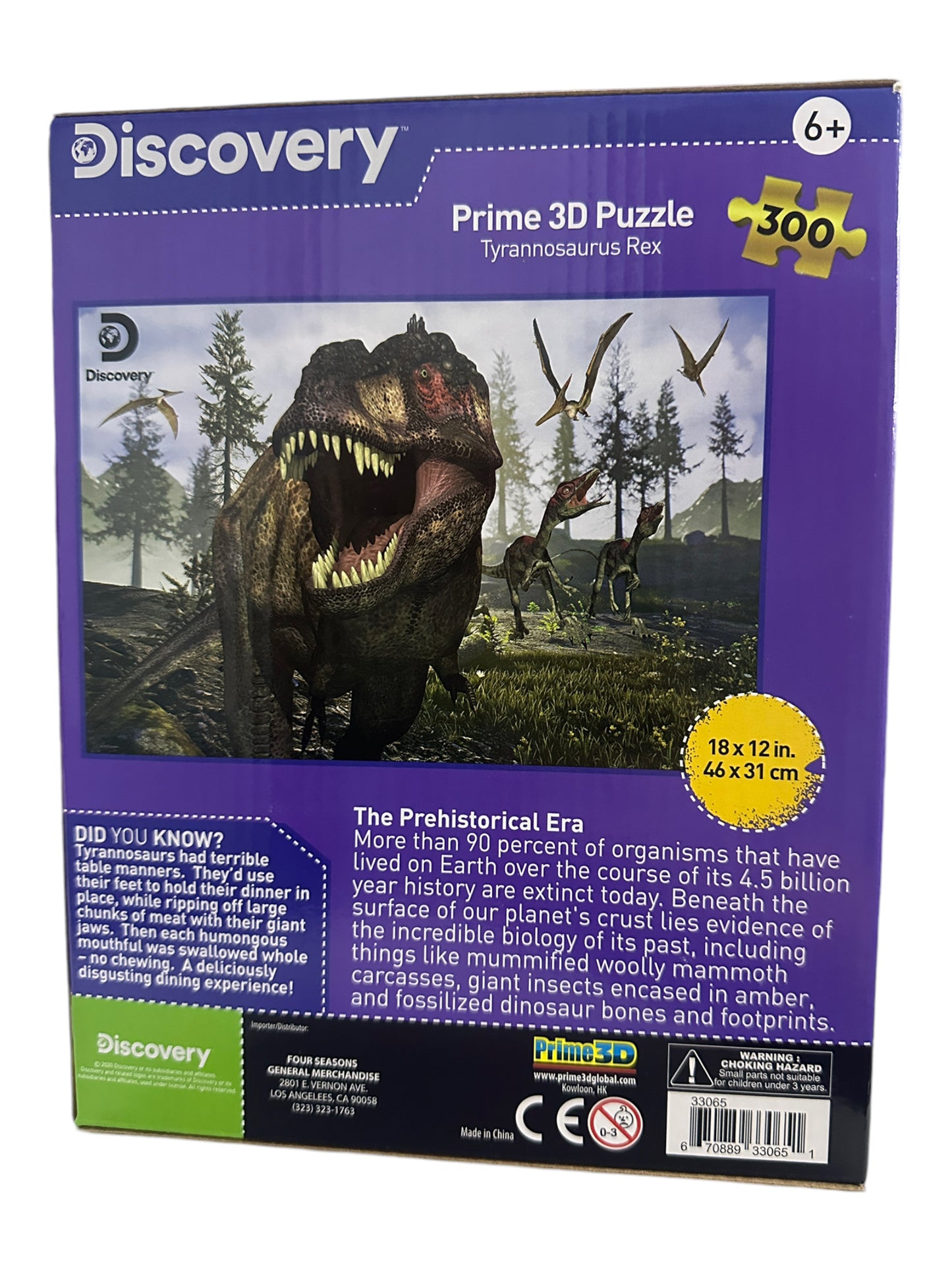 Rompecabezas Dinosaurio 300 piezas 3D DISCOVERY Rompecabezas46 x 31 cm