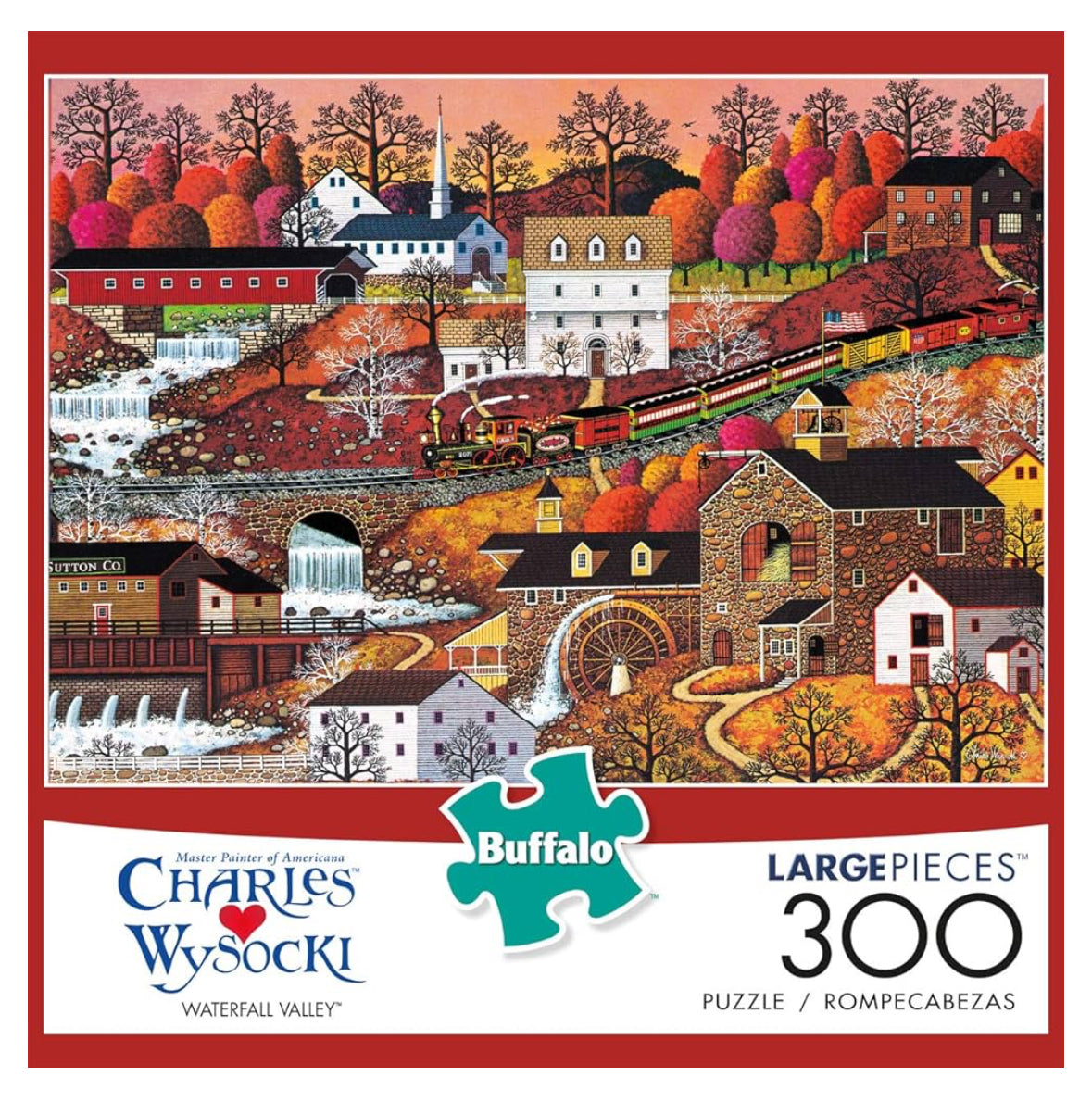 Charles Wysocki - Waterfall Valley - Rompecabezas de 300 piezas grandes - Buffalo Game